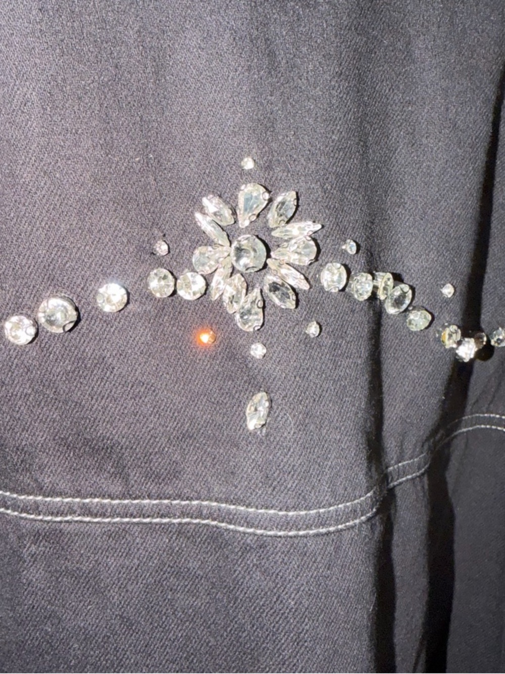 Free People Black Studded Oversized Jean Jacket - Picture 7 of 9